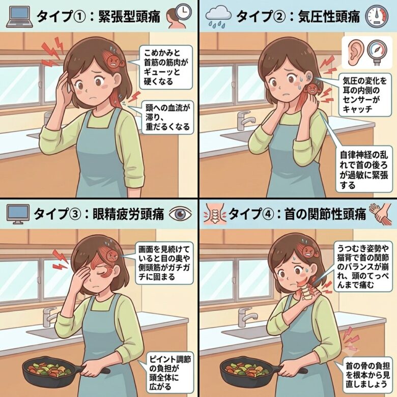 様々なづ通のタイプをイラストで図解